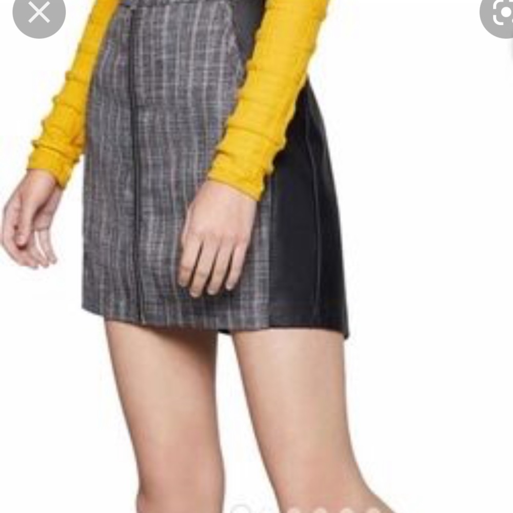 BCBG Faux Leather/Tweed Mini Skirt *NWT*